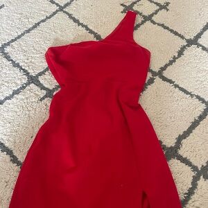 Elegant Red One-Shoulder Dress